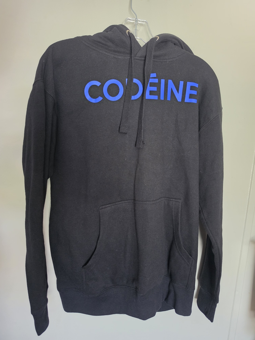 Cotton Heritage Codeine Black Hoodie Sweatshirt Size M Blue Graphic